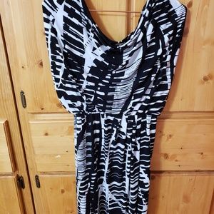 Carole Little  Black and White Cowl Neck Dress